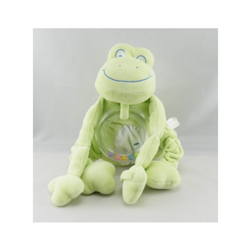 Doudou plat grenouille verte SUCRE D'ORGE