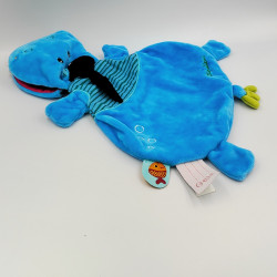 Doudou plat hippopotame bleu LILLIPUTIENS