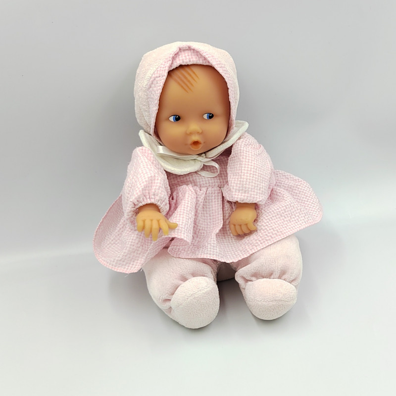 DOUDOU BÉBÉ POUPÉE BABY POUCE ROBE ROSE VICHY COROLLE