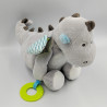 Doudou dragon gris bleu vert rayé OBAIBI