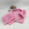 Doudou plat singe marron rose TOM & KIDDY TOMKIDS