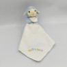 Doudou mouton bleu mouchoir blanc pastel CP INTERNATIONAL