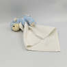 Doudou mouton bleu mouchoir blanc pastel CP INTERNATIONAL