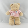 Doudou Ours Beige maillot pull bleu fleur brodée Tex