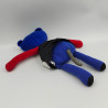 Doudou chat bleu rouge noir Les Popipop Moulin Roty