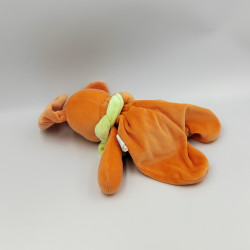 Doudou lapin orange foulard vert POMMETTE