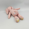 Doudou lapin chien rose à carreaux JACADI