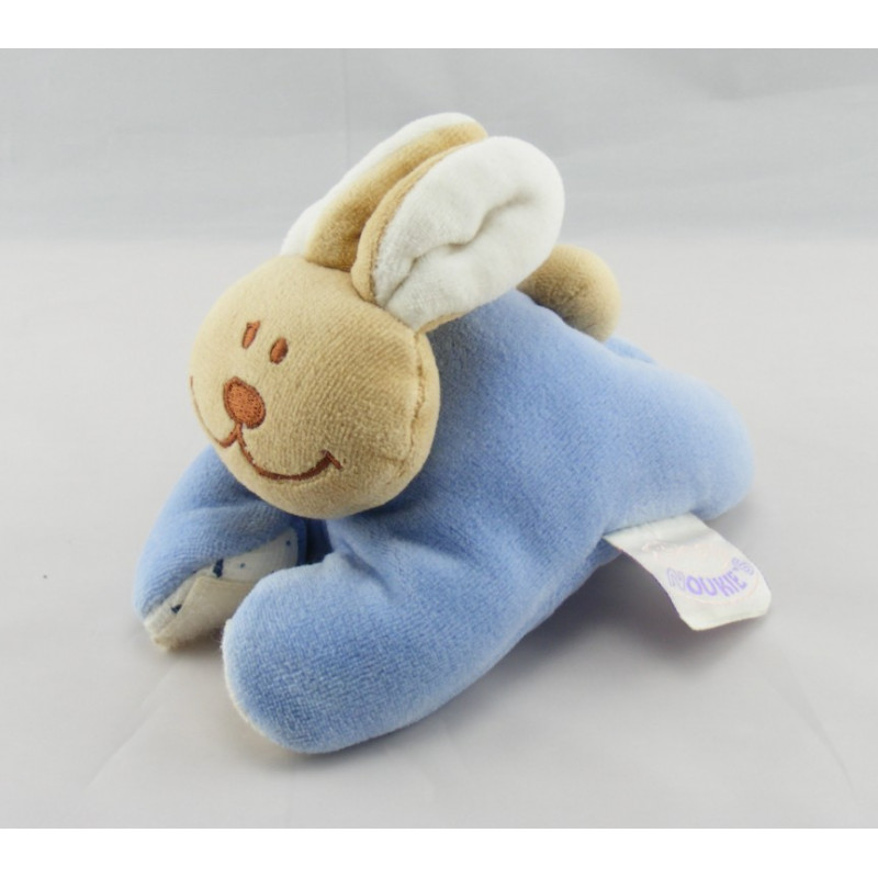 Doudou plat bleu lapin Bunnie's NOUKIE'S