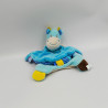 Doudou plat cheval ane bleu gris jaune SUCRE D'ORGE