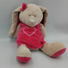 Grand doudou lapin rose beige blanc Anna et Pili NOUKIE'S