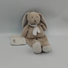 Doudou pantin lapin beige gris blanc mouchoir Layette BABY NAT