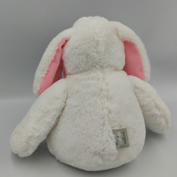 Doudou peluche chien blanc rose MES PETITS CAILLOUX
