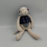 Doudou singe gris bleu rayé Aimée et Céleste MOULIN ROTY