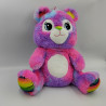 Peluche ours fluo multicolore rose violet SANDY