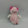 Doudou chat rose blanc arc en ciel TOM & KIDDY TOMKIDS