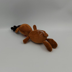 Doudou cerf renne elan marron nez rouge