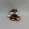 Doudou hochet hamster ecureuil marron blanc ZEEMAN