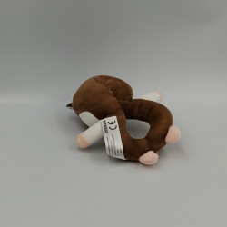 Doudou hochet hamster ecureuil marron blanc ZEEMAN