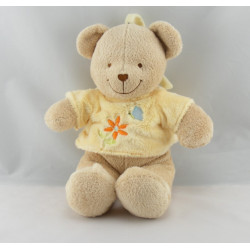 Doudou Musical ours beige tee shirt jaune TEX 