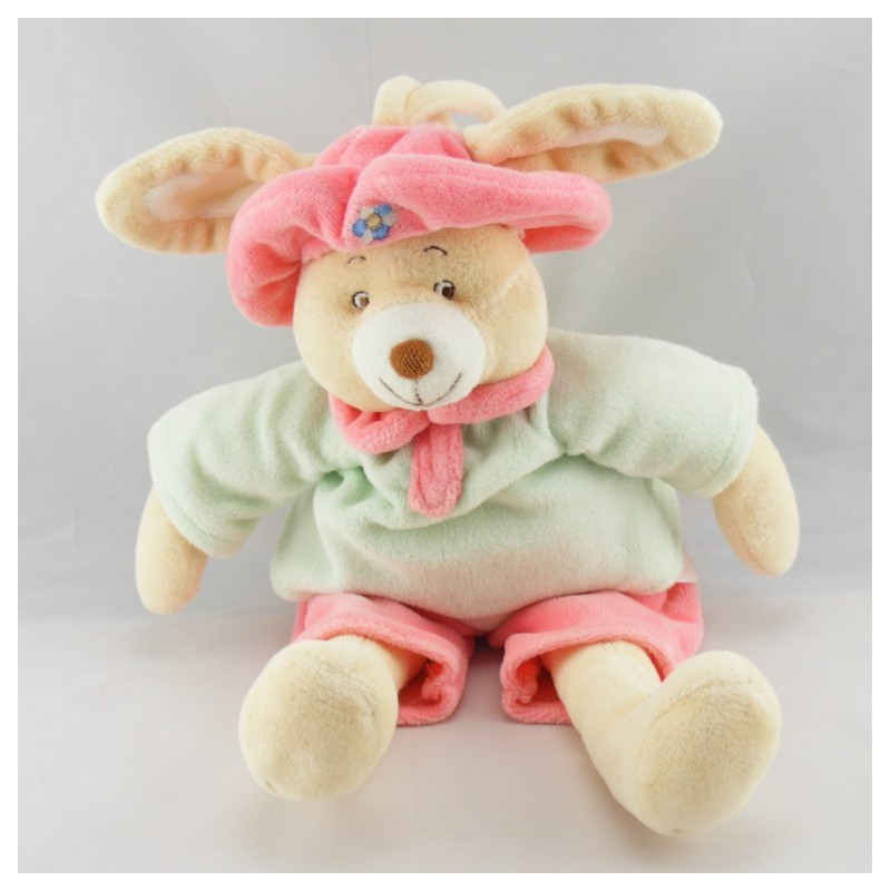 Doudou lapin bleu avec carotte JOLLYBABY