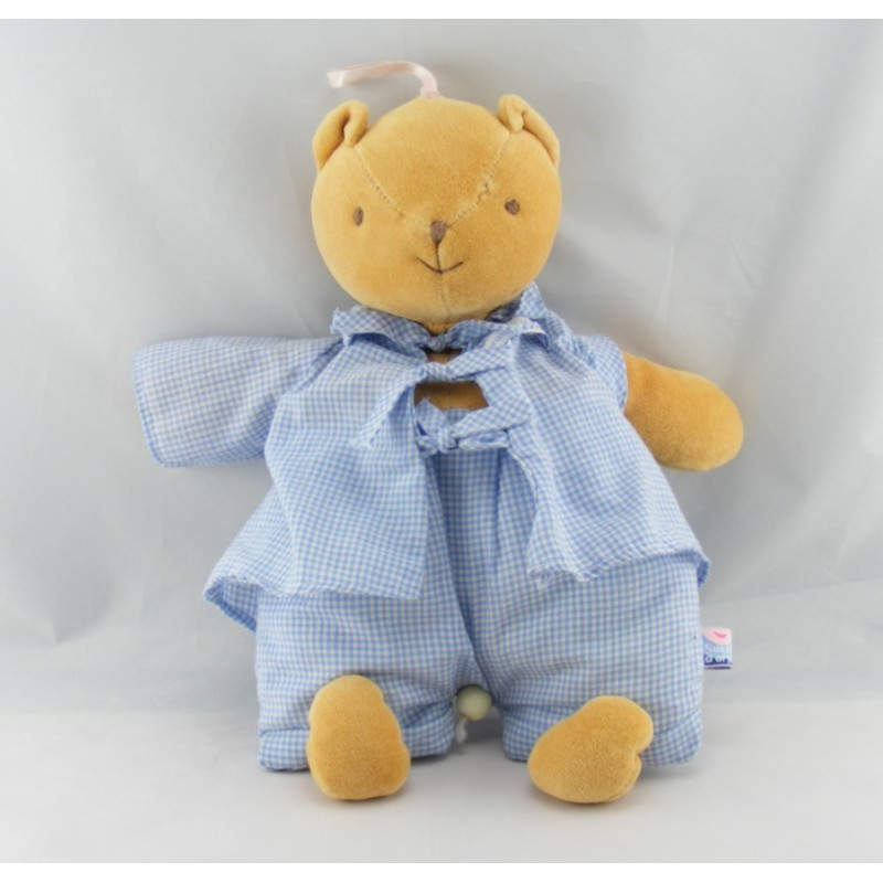 Doudou musical ours jaune orange balle SUCRE D'ORGE