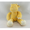 Doudou plat ane cheval jaune fleur rose BABYSUN