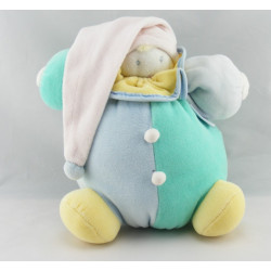 Doudou poupée lutin bleu vert rose MOULIN ROTY