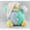 Doudou poupée lutin bleu vert rose MOULIN ROTY