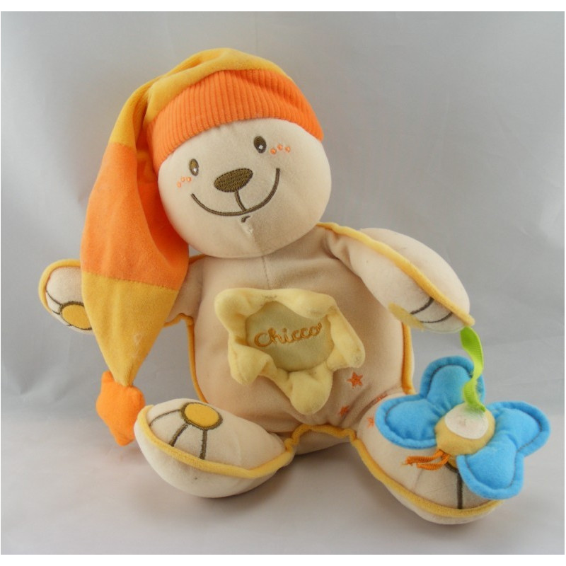 Doudou musical tortue verte jaune à pois CHICCO
