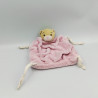 Doudou plat ours Plume beige rose KALOO