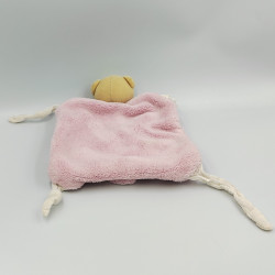 Doudou plat ours Plume beige rose KALOO