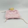 Doudou plat ours Plume beige rose KALOO
