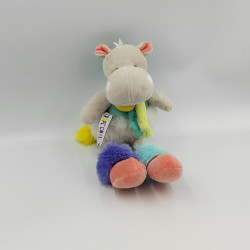 Doudou et compagnie hippopotame gris bleu blanc vert Tropicool