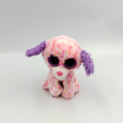Peluche chien rose violet Gros yeux brillant TY