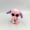Peluche chien rose violet Gros yeux brillant TY