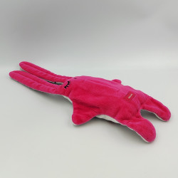 Doudou plat lapin blanc rose elan biche double face CATIMINI