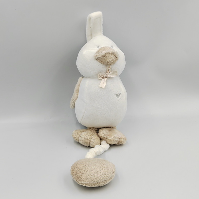 Doudou musical canard blanc beige ARMANI BABY