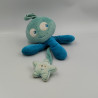 Doudou pieuvre bleu étoile BEBEREVE
