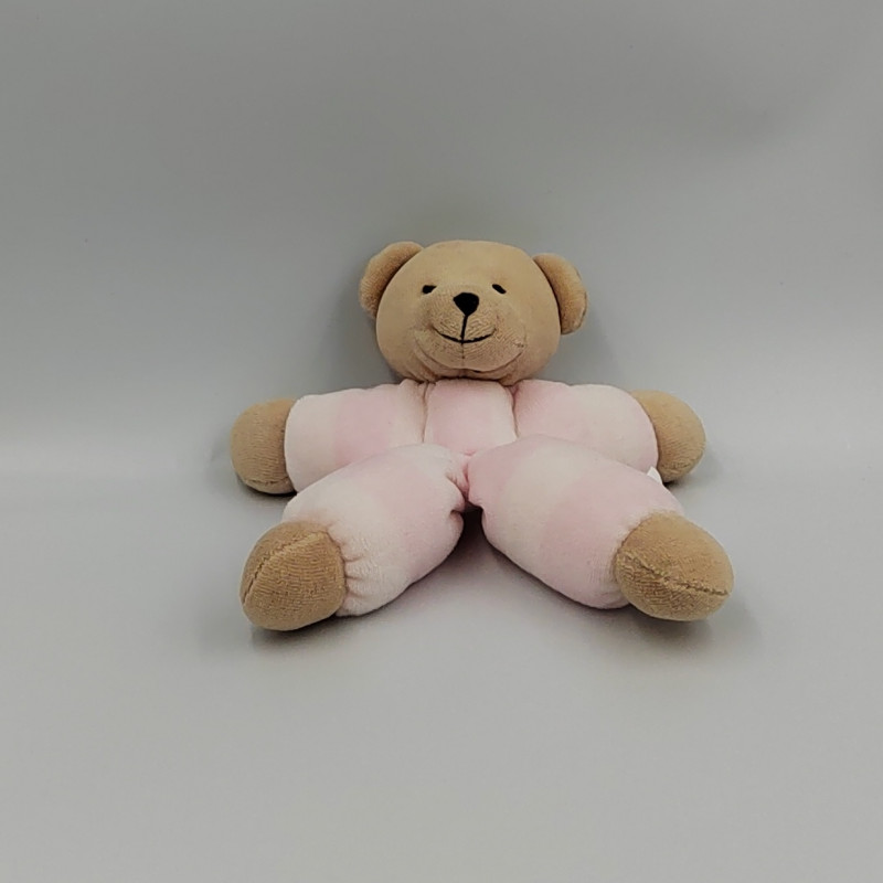 Doudou ours pantin beige rose blanc CMP