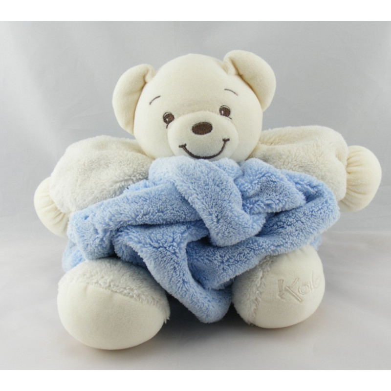 Doudou ours plume blanc bleu KALOO 1998