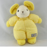 Doudou Souris jaune carreaux AJENA 