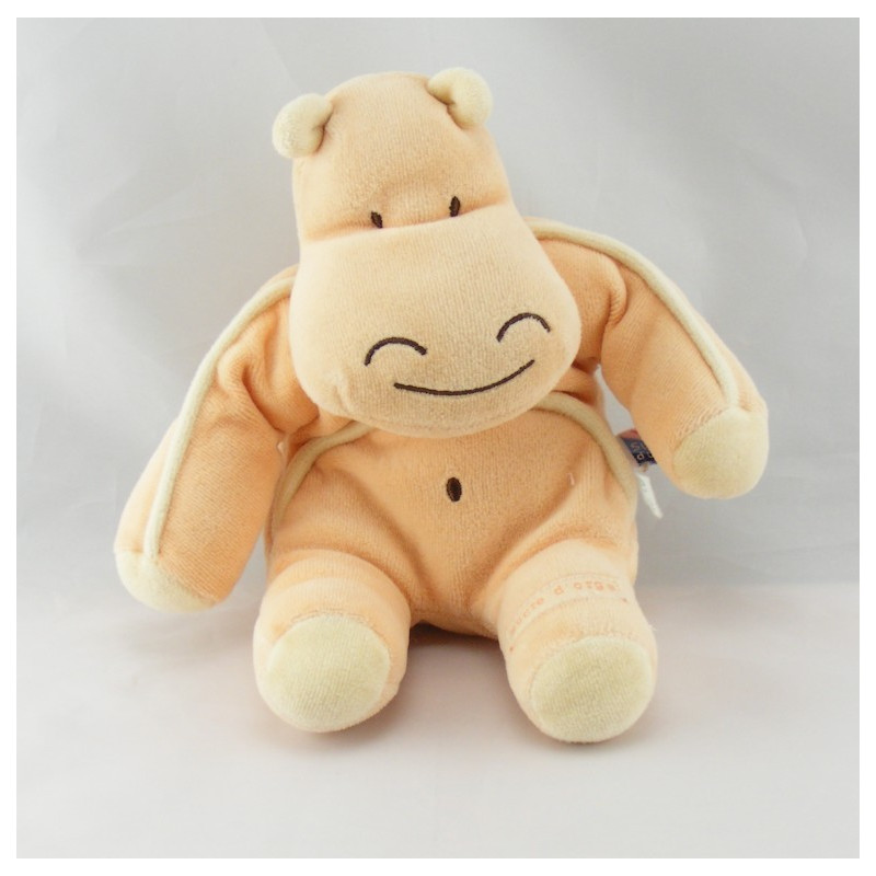 Doudou hippopotame orange SUCRE D'ORGE