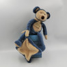 Doudou souris beige bleu mouchoir HISTOIRE D'OURS