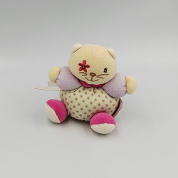 Mini doudou chat mauve rose vert pois Lilirose KALOO