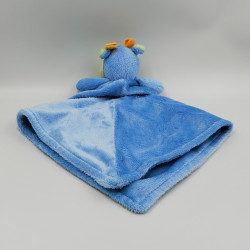 Doudou plat girafe vache bleu KING BEAR