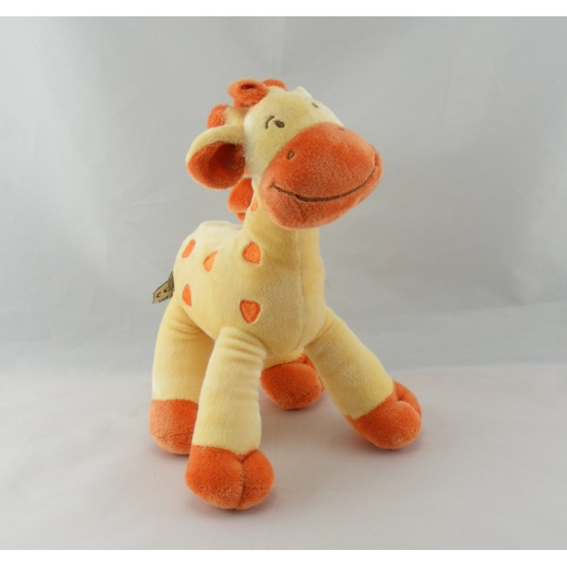 Doudou Girafe orange saumon MOTS D'ENFANTS