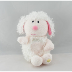 Mini Doudou plat agneau mouton blanc rose LUMINOU NEUF