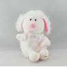 Mini Doudou plat agneau mouton blanc rose LUMINOU NEUF