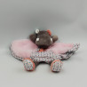 Doudou plat Hippopotame marron rose Zoé BABY NAT