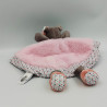 Doudou plat Hippopotame marron rose Zoé BABY NAT